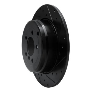 Land Rover Range Rover Brake Rotor (1) - Rear Right - R1 Concepts - Drilled & Slotted - Black - `03-`05